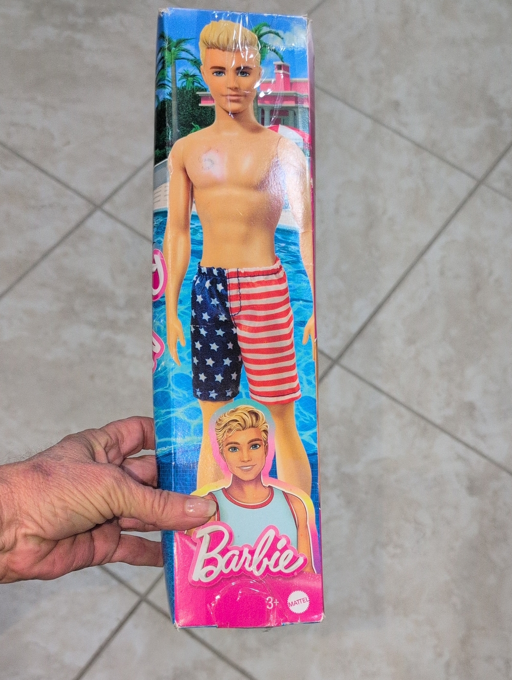 Barbie Blonde Ken Doll with Red, White & Blue Swim Shorts